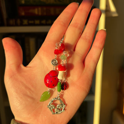 ladybird mushroom bag charm